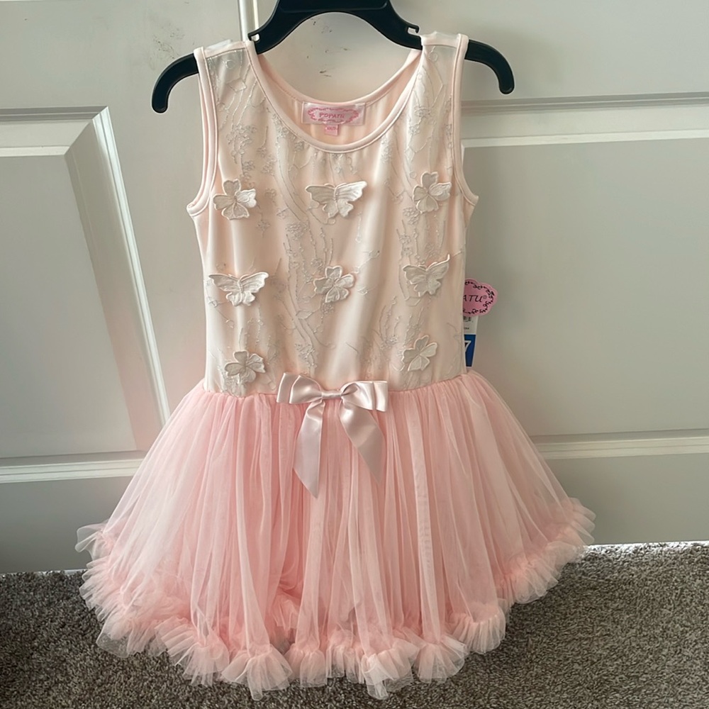 Blush colored kids dress (Girls size 6x/7)